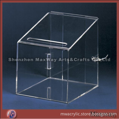 ure Clear Cubical Acrylic/Plexiglass Ballot/Suggestion Box